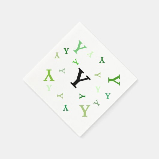 Serviette En Papier Papier Napkin - Lettres mélangées en vert (Coin)