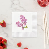 Serviette En Papier Papier Napkin - Lilac fleurs (En situation)