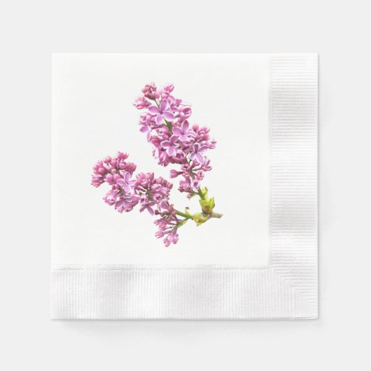 Serviette En Papier Papier Napkin - Lilac fleurs (Devant)