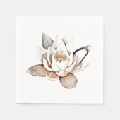 SERVIETTE EN PAPIER PAPIER NAPKIN : LOTUS BLANC (Devant)