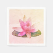 SERVIETTE EN PAPIER PAPIER NAPKIN : LOTUS ROSE (Devant)