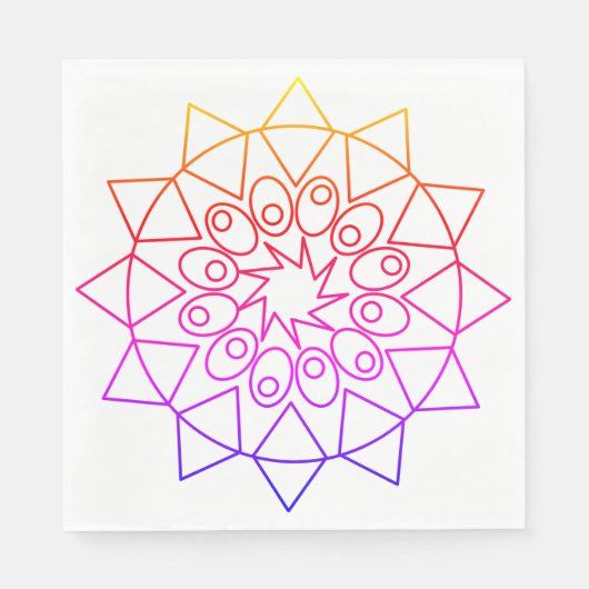 Serviette En Papier Papier Napkin - Mandala coloré (Devant)