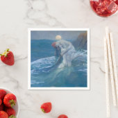SERVIETTE EN PAPIER PAPIER NAPKIN : MERMAID : HOWARD PYLE (En situation)