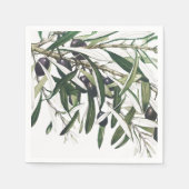 SERVIETTE EN PAPIER PAPIER NAPKIN : NOËL : BRANCHE OLIVE (Devant)