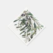 SERVIETTE EN PAPIER PAPIER NAPKIN : NOËL : BRANCHE OLIVE (Coin)