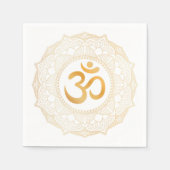 SERVIETTE EN PAPIER PAPIER NAPKIN : OR MANDALA & OHM (Devant)