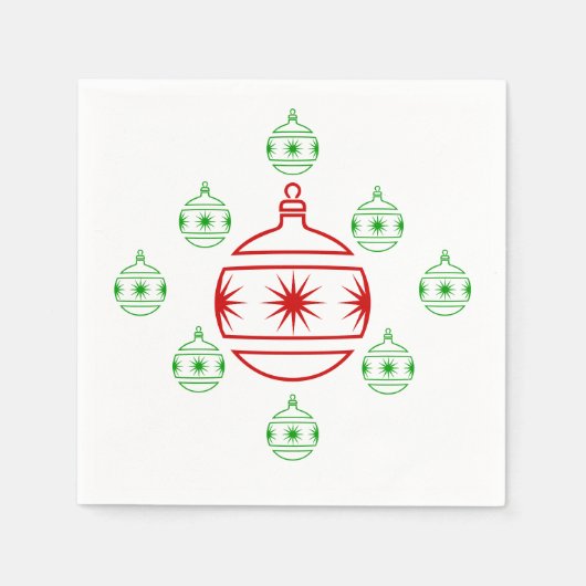 Serviette En Papier Papier Napkin - Ornements de vacances (Devant)