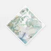 Serviette En Papier Papier Napkin Pastels Floral Papillon (Coin)