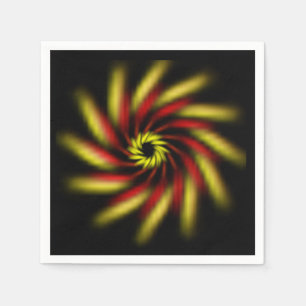 Serviette En Papier Papier Napkin - Pinwheel sur noir