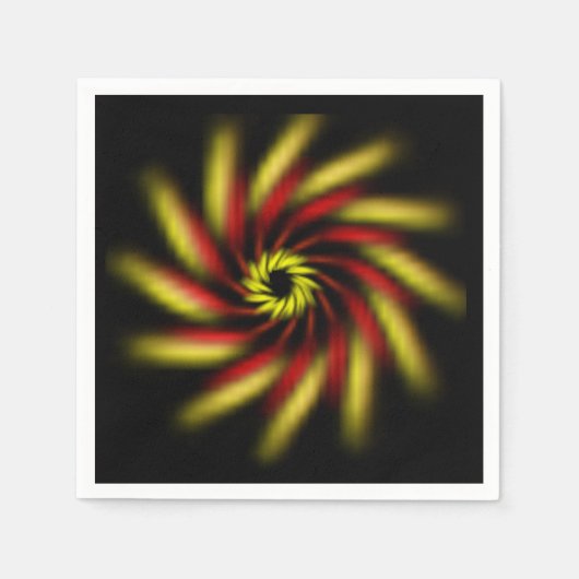 Serviette En Papier Papier Napkin - Pinwheel sur noir (Devant)