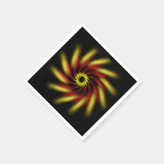 Serviette En Papier Papier Napkin - Pinwheel sur noir (Coin)