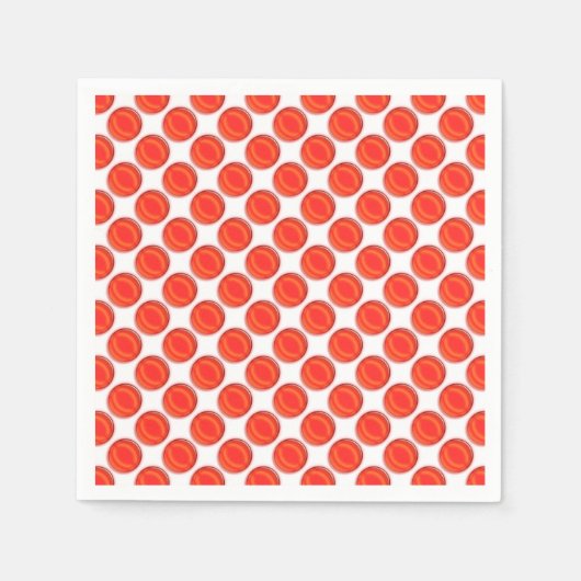 Serviette En Papier Papier Napkin - Points rouges (Devant)