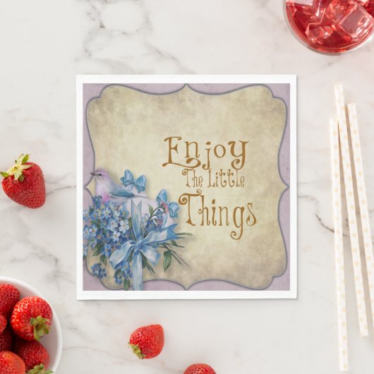 Serviette En Papier Papier Napkin Profitez de petites choses Citation  (En situation)