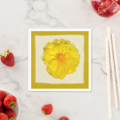 Serviette En Papier Papier Napkin Rose de mousse jaune (En situation)