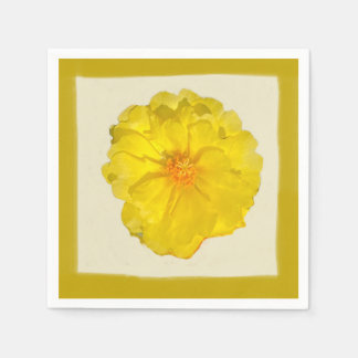 Serviette En Papier Papier Napkin Rose de mousse jaune