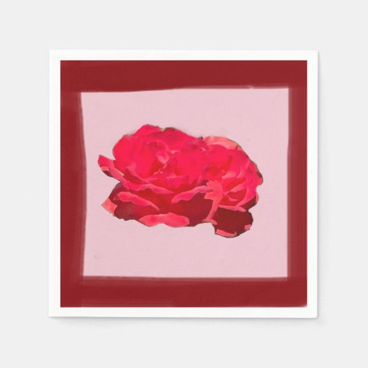 Serviette En Papier Papier Napkin rose foncé (Devant)