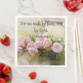 Serviette En Papier Papier Napkin rose Roses Floral Faith Écriture (En situation)