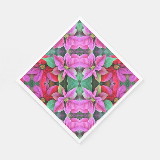 Serviette En Papier Papier Napkin rose/rouge Poinsettia (Coin)