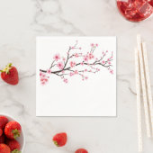 SERVIETTE EN PAPIER PAPIER NAPKIN : SAKURA CHERRY BLOSSOMS (En situation)