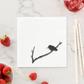 Serviette En Papier Papier Napkin - Silhouette de colibri sur branche (En situation)