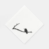 Serviette En Papier Papier Napkin - Silhouette de colibri sur branche (Coin)