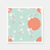 SERVIETTE EN PAPIER PAPIER NAPKIN : STYLE JAPONAIS : MOTIF DE POISSON  (Devant)