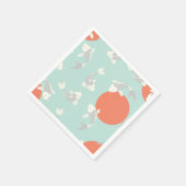 SERVIETTE EN PAPIER PAPIER NAPKIN : STYLE JAPONAIS : MOTIF DE POISSON  (Coin)