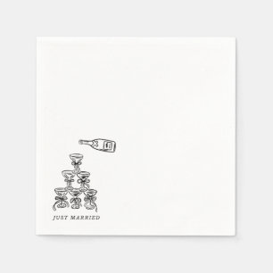 Serviette En Papier Papier Napkin - Tour Champagne Mariée