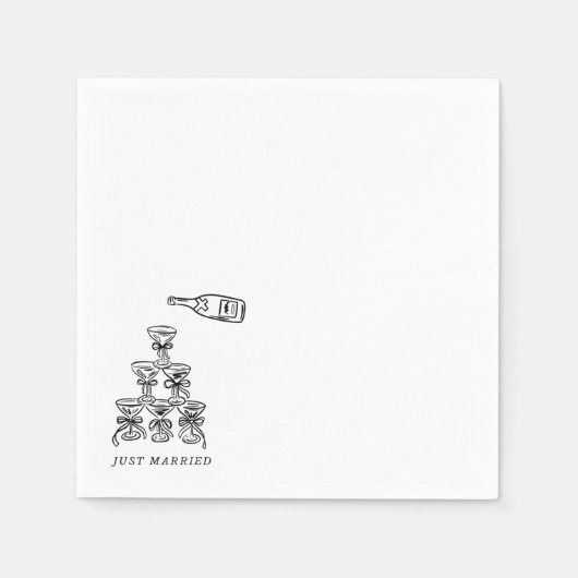 Serviette En Papier Papier Napkin - Tour Champagne Mariée (Devant)