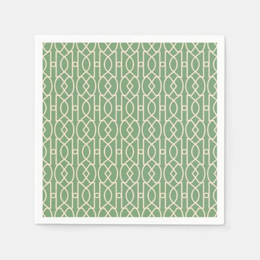 Serviette En Papier Papier Napkin - TRELLIS - VERT (Devant)