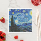 SERVIETTE EN PAPIER PAPIER NAPKIN : VAN GOGH : STARRY NIGHT (En situation)
