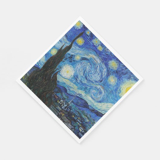 SERVIETTE EN PAPIER PAPIER NAPKIN : VAN GOGH : STARRY NIGHT (Coin)