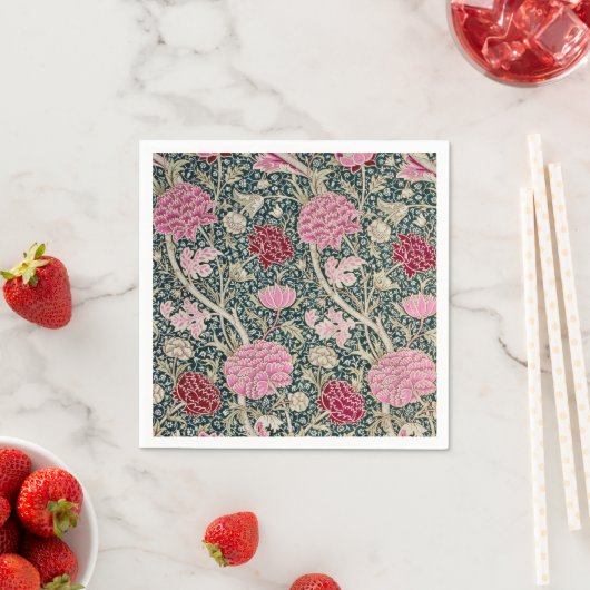 SERVIETTE EN PAPIER PAPIER NAPKIN : WILLIAM MORRIS : CRAY DESIGN (En situation)