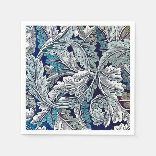 SERVIETTE EN PAPIER PAPIER NAPKIN : WILLIAM MORRIS : DESIGN FEUILLE (Devant)