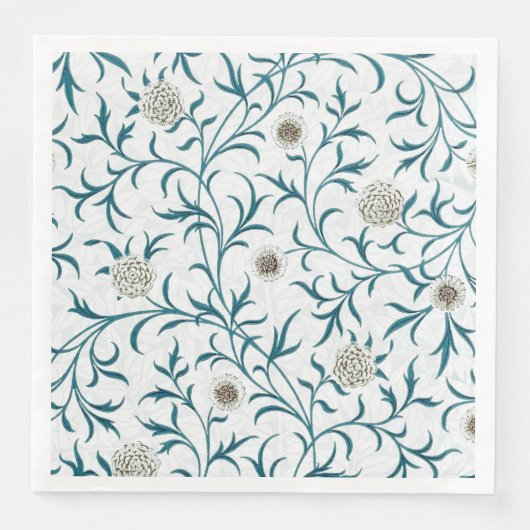 SERVIETTE EN PAPIER PAPIER NAPKIN : WILLIAM MORRIS : FLORAL (Devant)