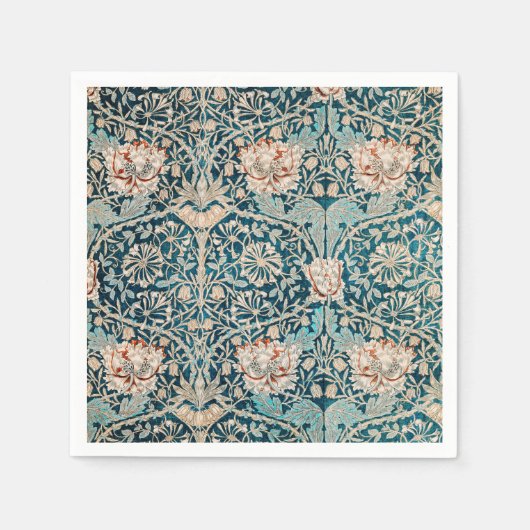 SERVIETTE EN PAPIER PAPIER NAPKIN : WILLIAM MORRIS : HONEYSUCKLE (Devant)