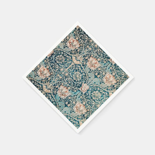 SERVIETTE EN PAPIER PAPIER NAPKIN : WILLIAM MORRIS : HONEYSUCKLE (Coin)