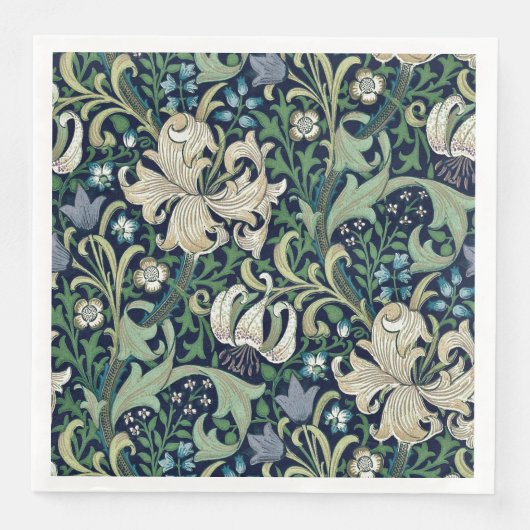 SERVIETTE EN PAPIER PAPIER NAPKIN : WILLIAM MORRIS : HONEYSUCKLE (Devant)