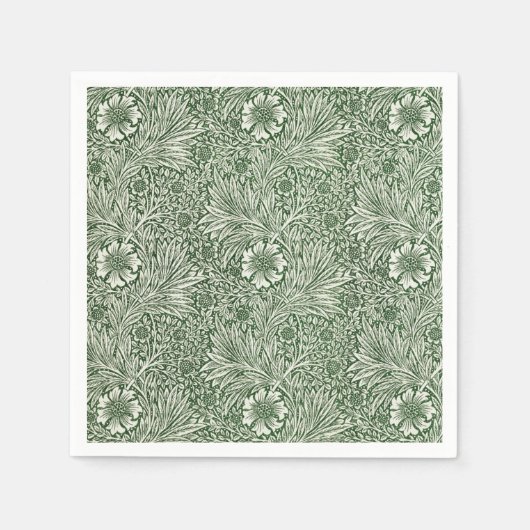 SERVIETTE EN PAPIER PAPIER NAPKIN : WILLIAM MORRIS : MARIGOLES (Devant)