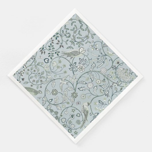 SERVIETTE EN PAPIER PAPIER NAPKIN : WILLIAM MORRIS : OWL & PHÉASANT (Coin)