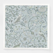 SERVIETTE EN PAPIER PAPIER NAPKIN : WILLIAM MORRIS : OWL & PHÉASANT (Devant)