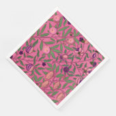 SERVIETTE EN PAPIER PAPIER NAPKIN : WILLIAM MORRIS : POMEGRANAT ROSE (Coin)