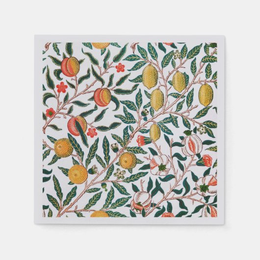 SERVIETTE EN PAPIER PAPIER NAPKIN : WILLIAM MORRIS : POMEGRANATES (Devant)
