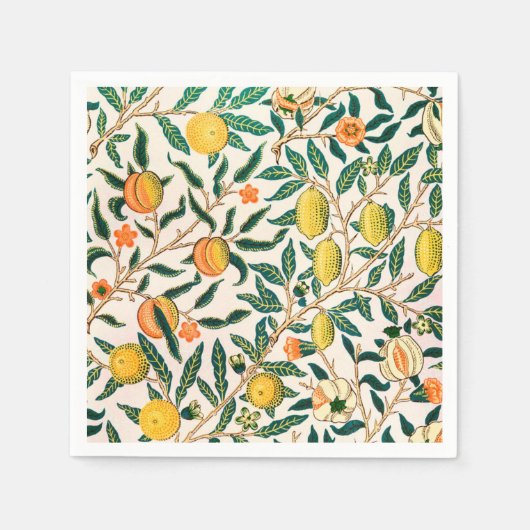 SERVIETTE EN PAPIER PAPIER NAPKIN : WILLIAM MORRIS : POMEGRANATES (Devant)
