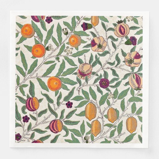 SERVIETTE EN PAPIER PAPIER NAPKIN : WILLIAM MORRIS : POMEGRANATES (Devant)