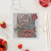 SERVIETTE EN PAPIER PAPIER NAPKIN : WILLIAM MORRIS : TULIP SAUVAGE (En situation)