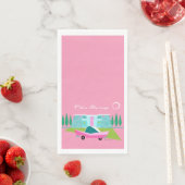 Serviette En Papier Papier Napkine Retro Pink Palm Springs (En situation)