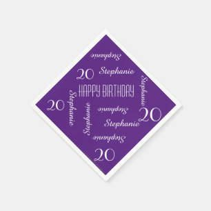 Serviette En Papier Papier Napkins, 20e anniversaire des noms répéti
