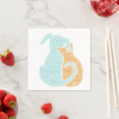 Serviette En Papier Papier Napkins Aimer Chiens & Chats (En situation)