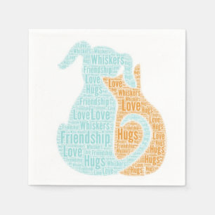 Serviette En Papier Papier Napkins Aimer Chiens & Chats